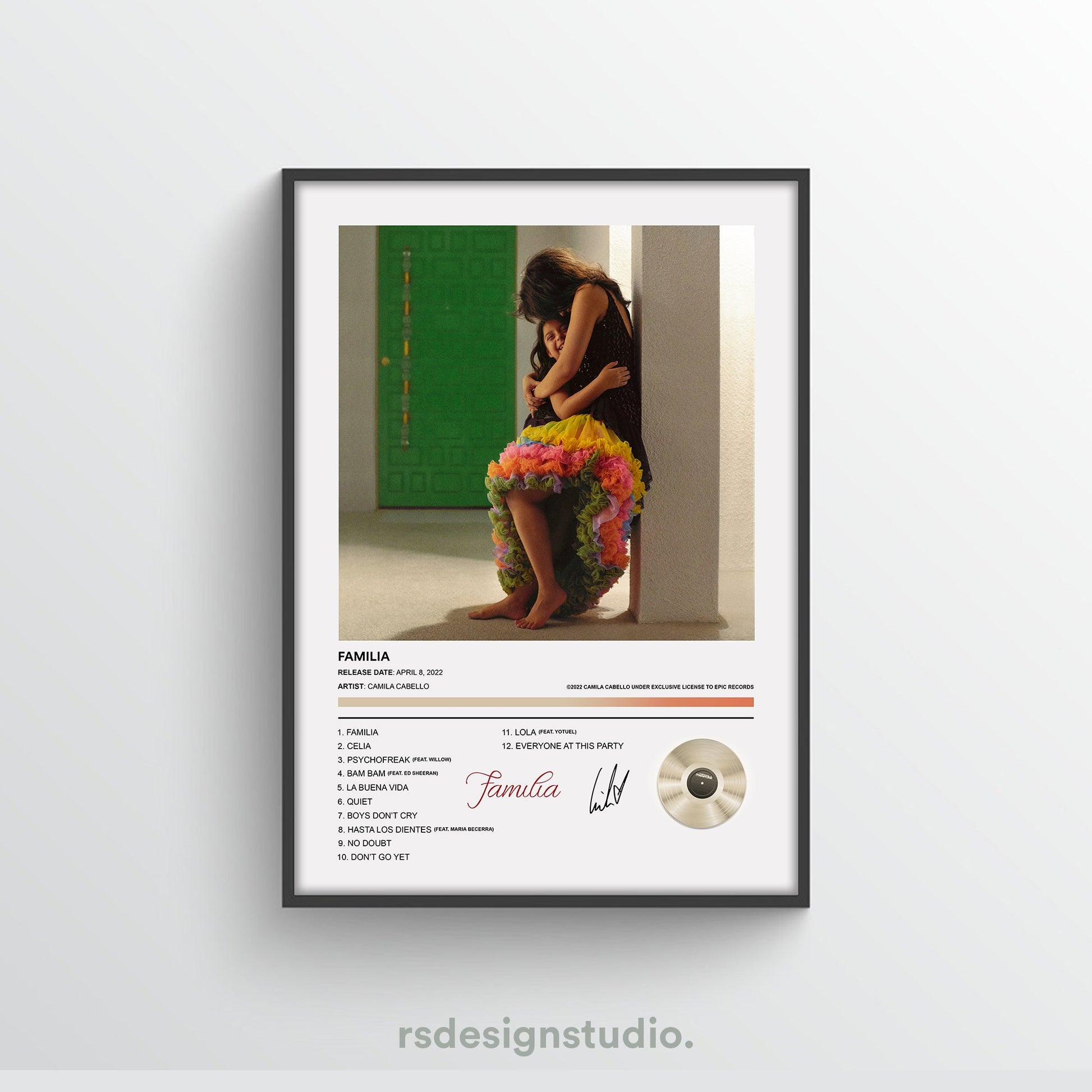 Camila Cabello Familia Album Poster - rsdesignstudio