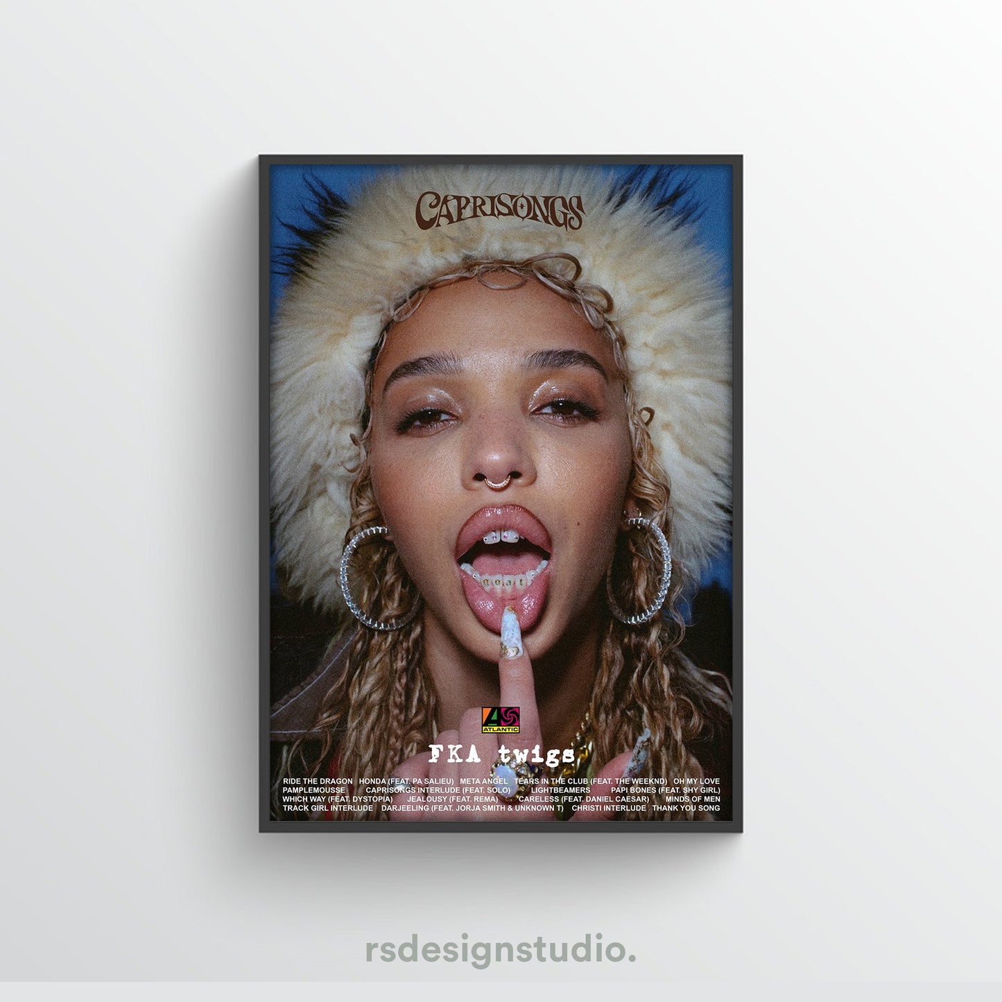 FKA Twigs CAPRISONGS Album Tracklist Poster - rsdesignstudio