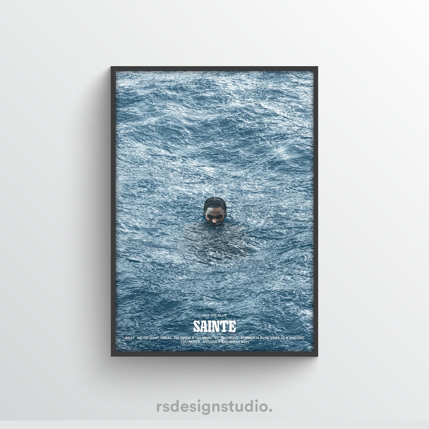 Sainte Out The Blue Tracklist Poster - rsdesignstudio