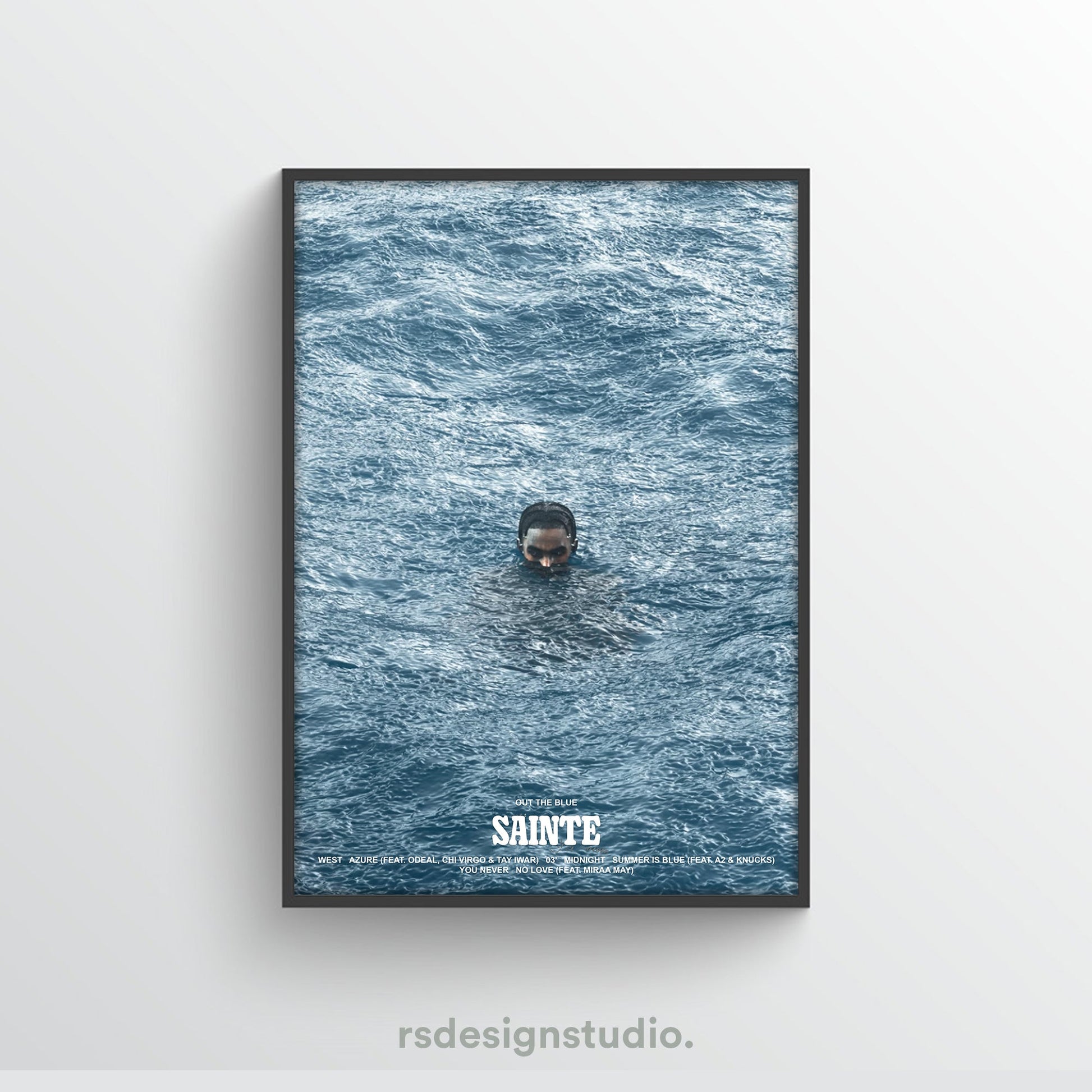 Sainte Out The Blue Tracklist Poster - rsdesignstudio