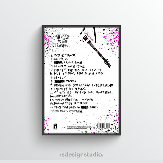 Machine Gun Kelly Tickets To My Downfall Tracklist Poster - rsdesignstudio