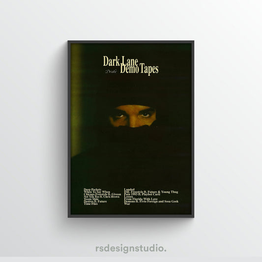 Drake Dark Lane Demo Tapes Tracklist Poster - rsdesignstudio