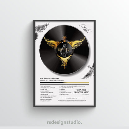 Bon Jovi Greatest Hits Vinyl Poster - rsdesignstudio