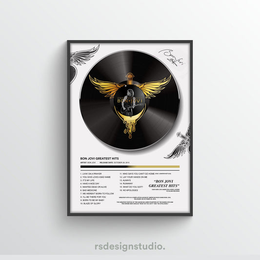 Bon Jovi Greatest Hits Vinyl Poster - rsdesignstudio