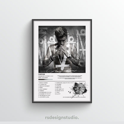 Justin Bieber Purpose Album Poster - rsdesignstudio