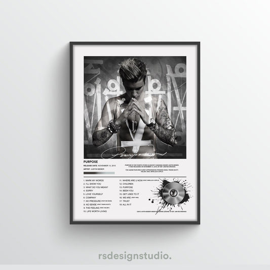 Justin Bieber Purpose Album Poster - rsdesignstudio
