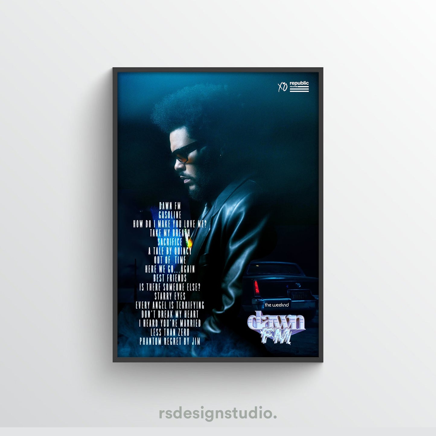 The Weeknd Dawn FM Tracklist Poster - rsdesignstudio