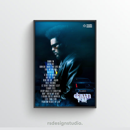 The Weeknd Dawn FM Tracklist Poster - rsdesignstudio