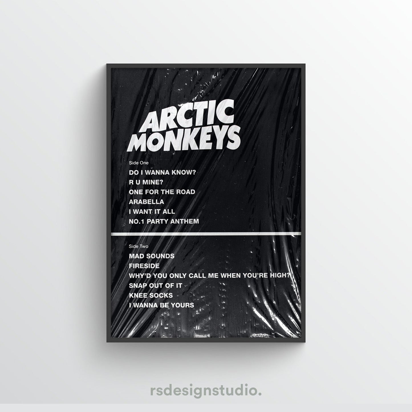 Arctic Monkeys AM Album Tracklist Poster - rsdesignstudio