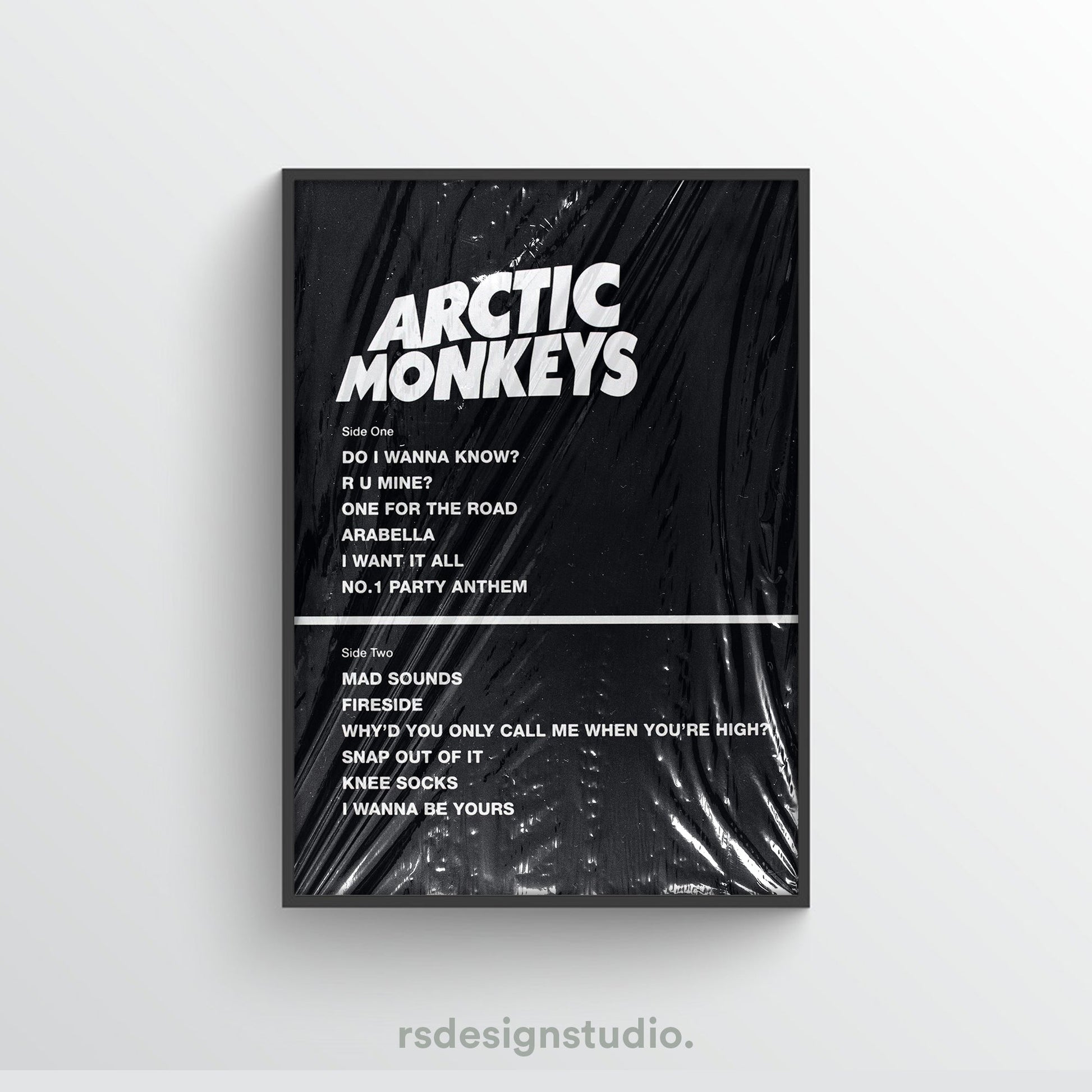 Arctic Monkeys AM Album Tracklist Poster - rsdesignstudio