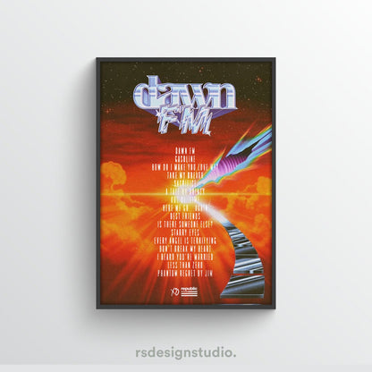 The Weeknd Dawn FM Tracklist Poster - rsdesignstudio