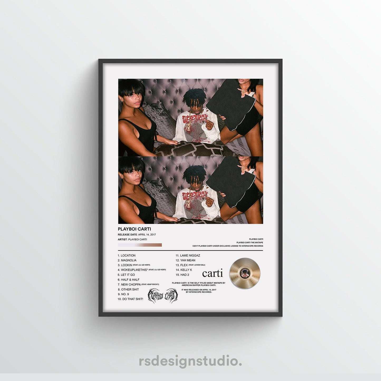 Playboi Carti "PLAYBOI CARTI" Album Poster - rsdesignstudio