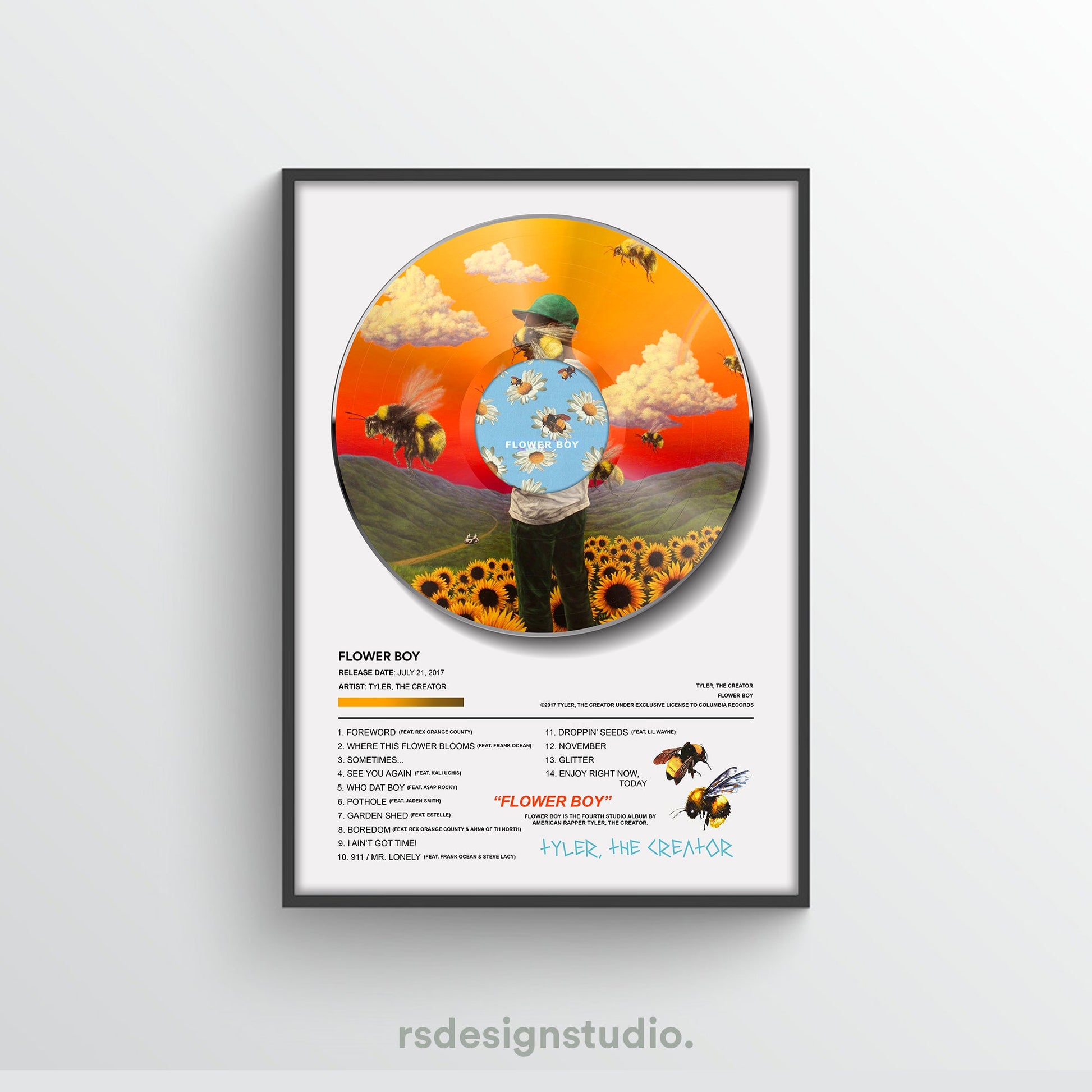 Tyler, The Creator Flower Boy Vinyl Poster - rsdesignstudio