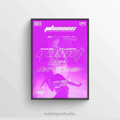 Chase Atlantic Phases - I Don't Like Darkness Album Poster - rsdesignstudio