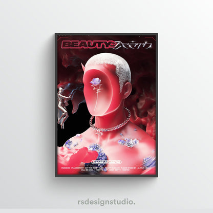 Chase Atlantic BEAUTY IN DEATH Tracklist Poster - rsdesignstudio