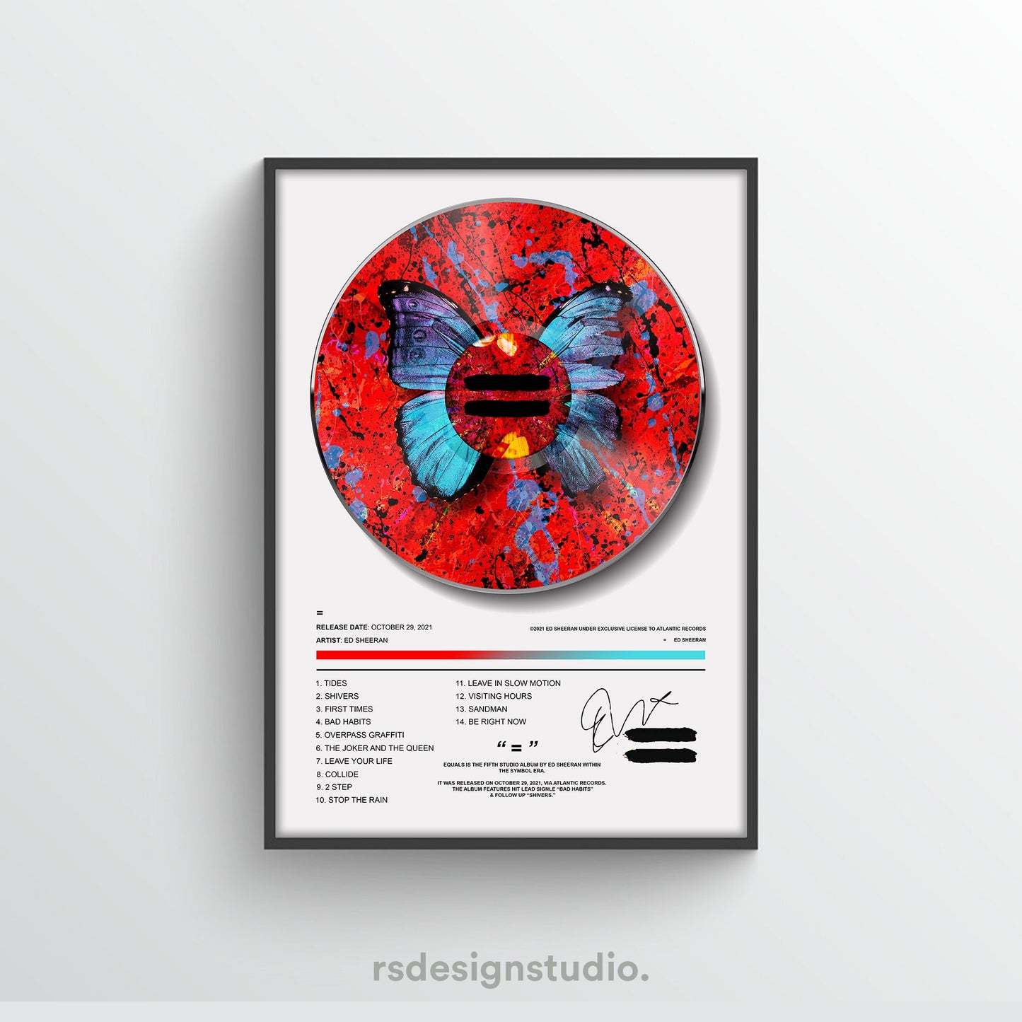 Ed Sheeran = Vinyl Poster - rsdesignstudio