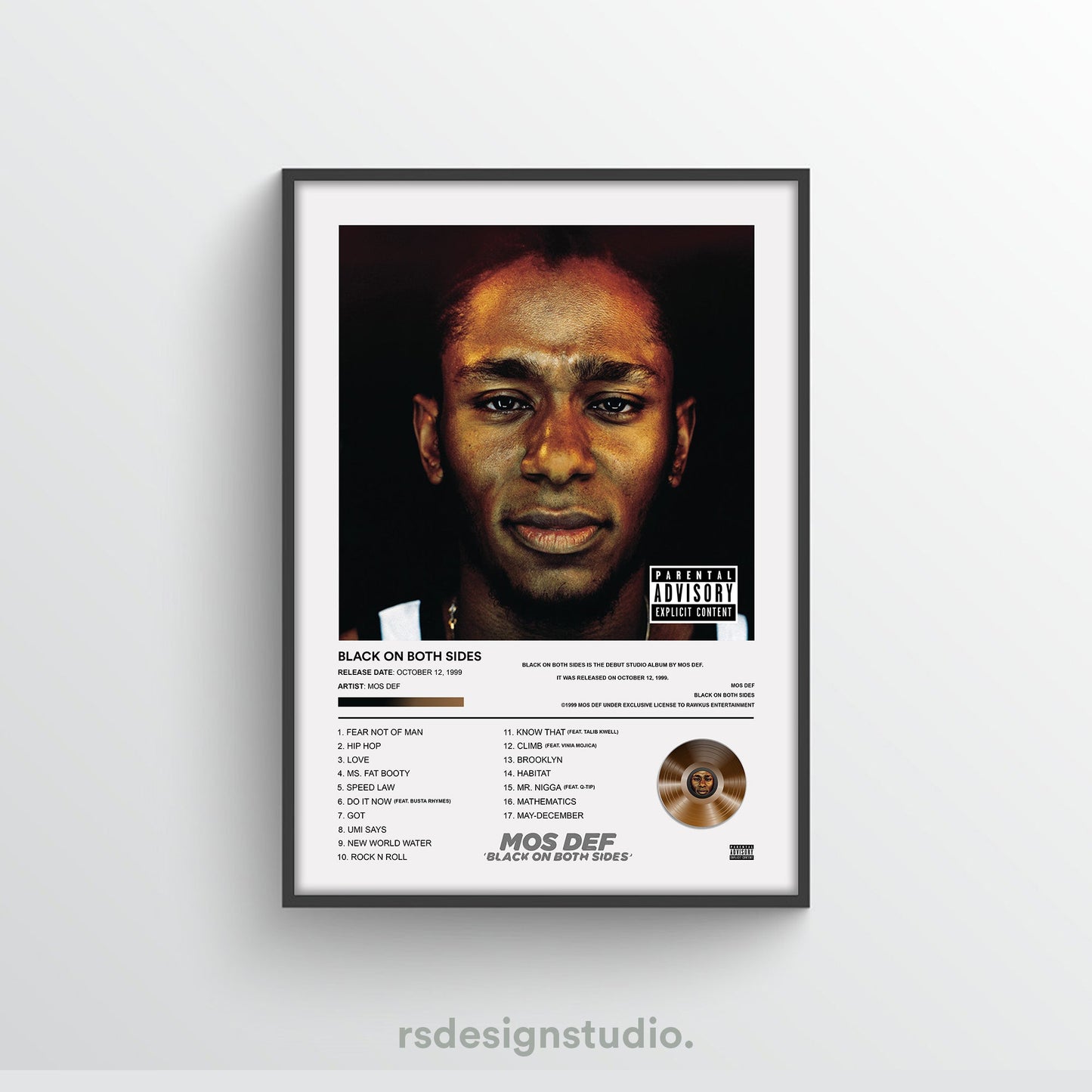Mos Def Black On Both Sides Album Poster - rsdesignstudio