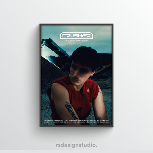 Jeremy Zucker CRUSHER Album Tracklist Poster - rsdesignstudio