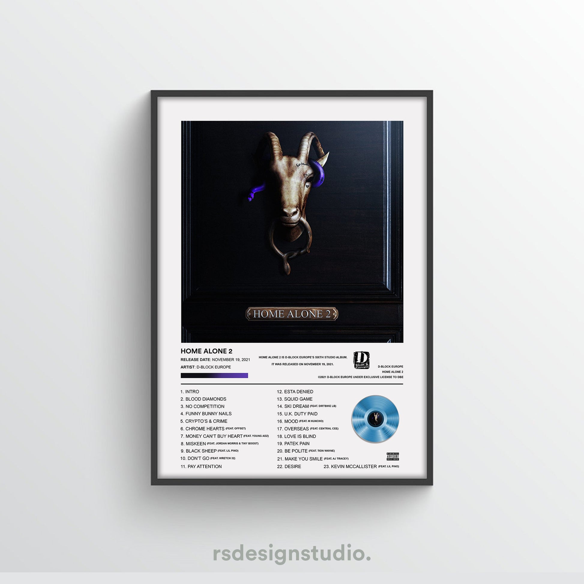 D Block Europe Home Alone 2 Album Poster - rsdesignstudio