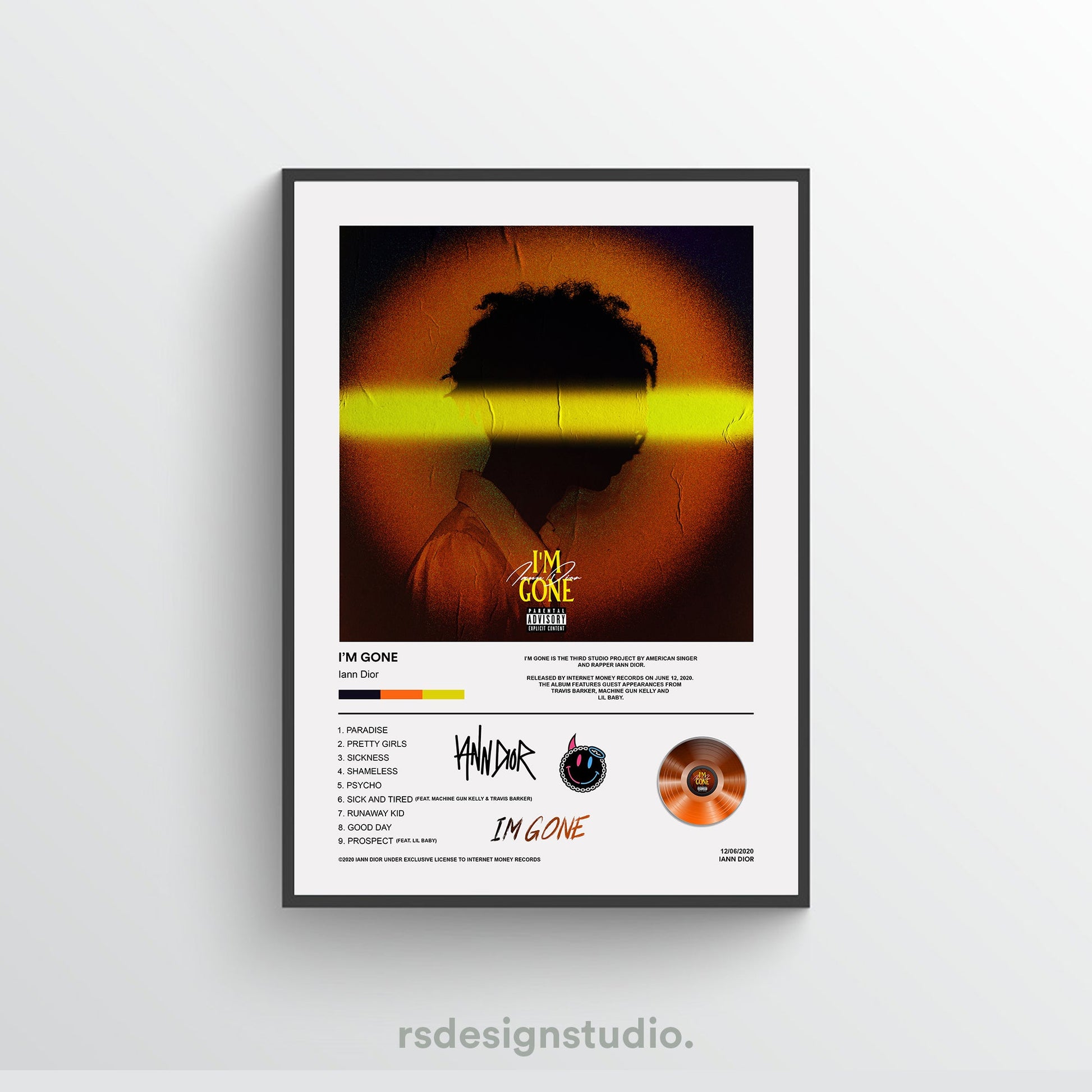 Iann Dior I'm Gone Album Poster - rsdesignstudio