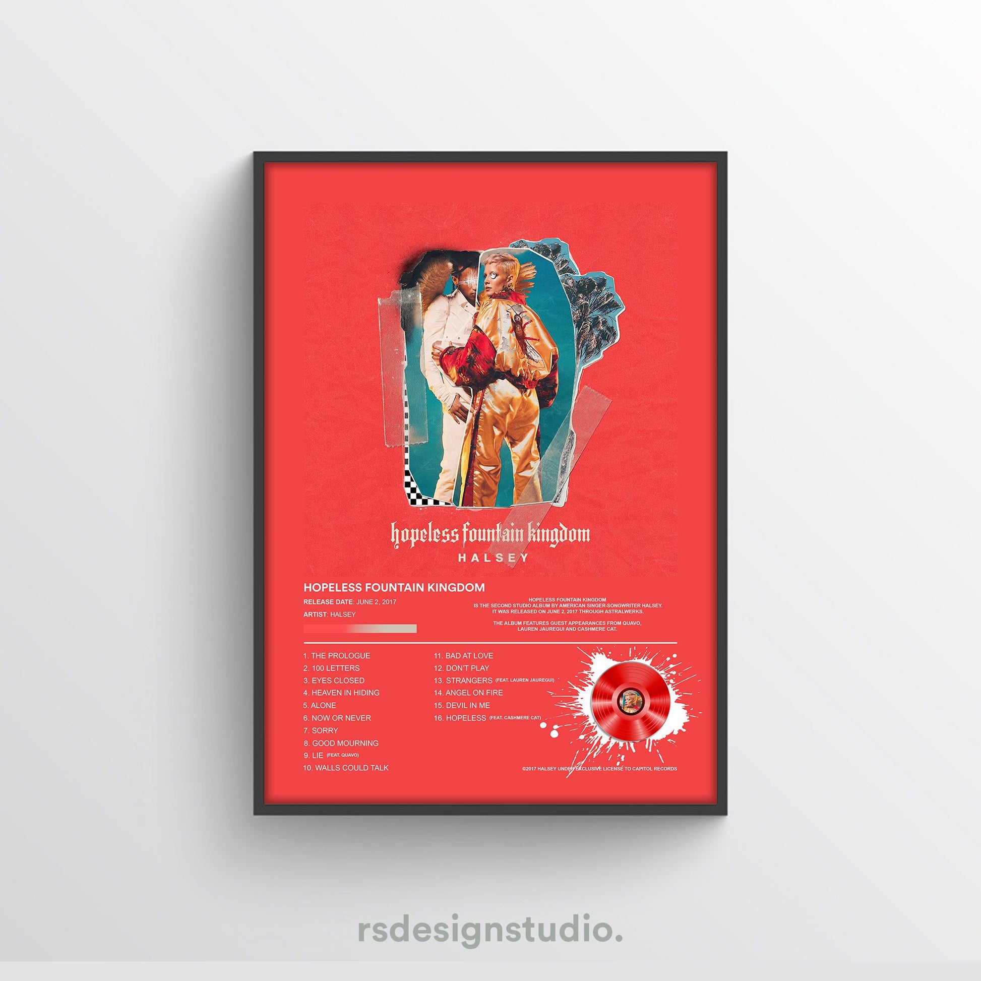 Halsey Hopeless Fountain Kingdom Album Poster - rsdesignstudio