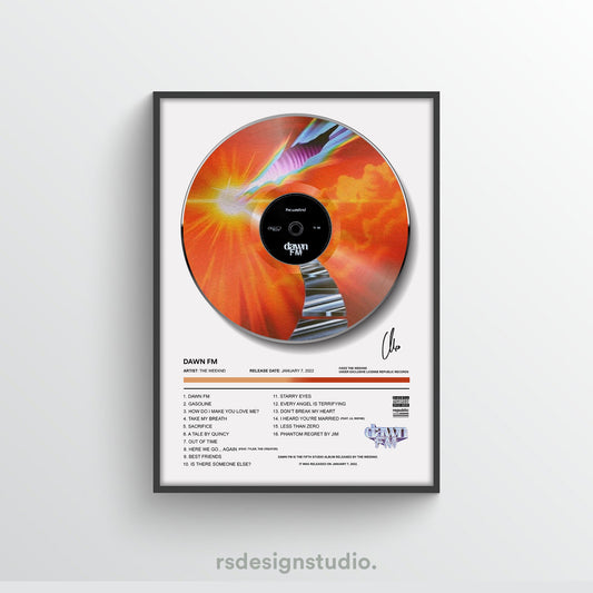 The Weeknd Dawn FM Vinyl Poster - rsdesignstudio