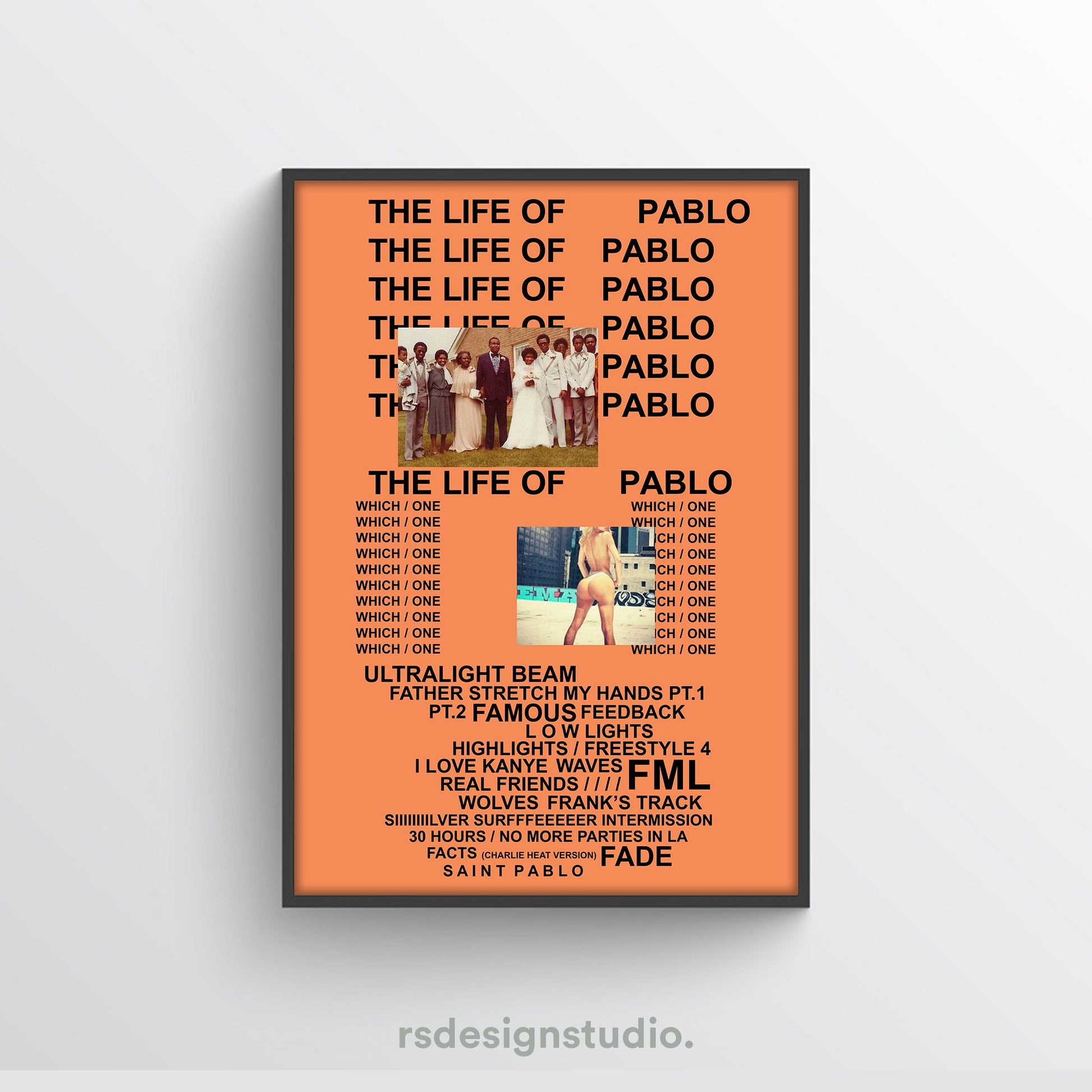 Kanye West The Life Of Pablo Tracklist Poster - rsdesignstudio