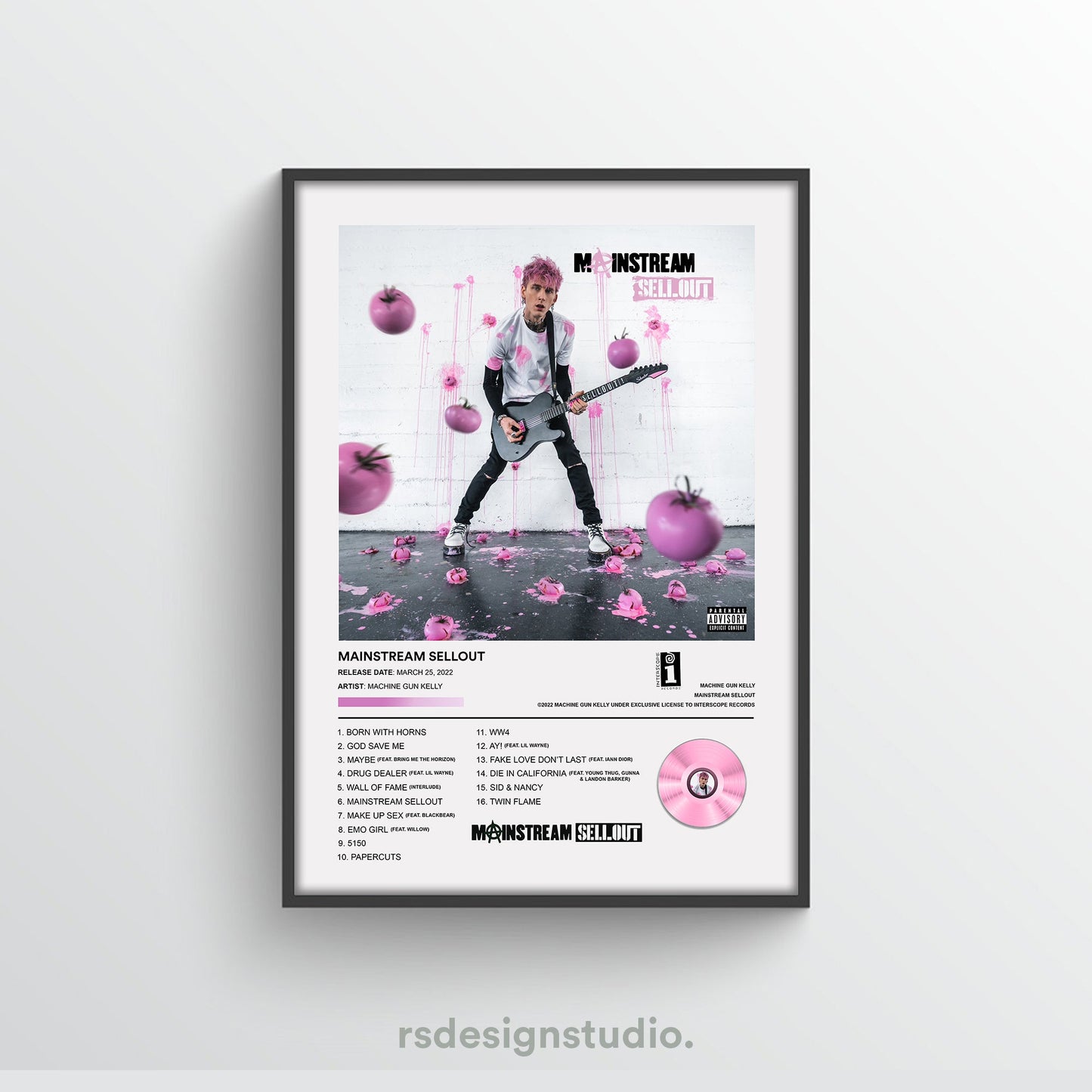 Machine Gun Kelly Mainstream Sellout Album Poster - rsdesignstudio