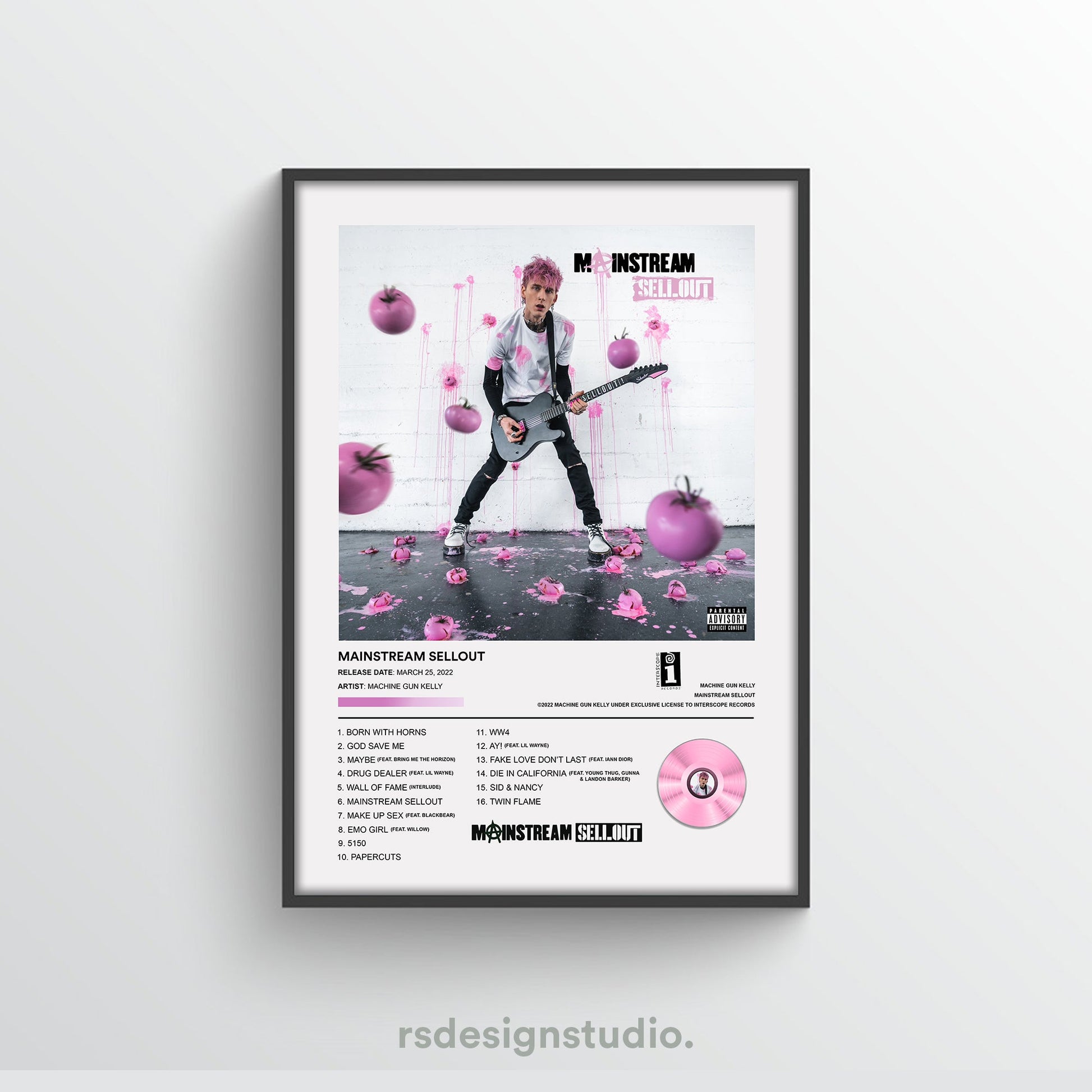 Machine Gun Kelly Mainstream Sellout Album Poster - rsdesignstudio
