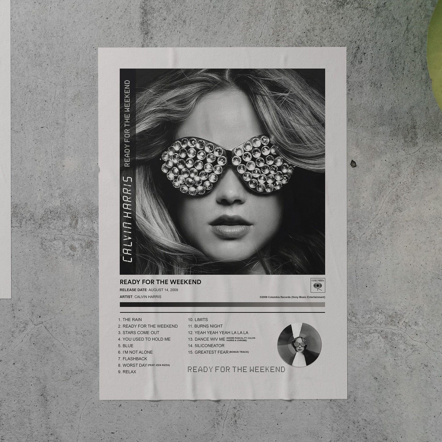 Calvin Harris READY FOR THE WEEKEND Album Poster