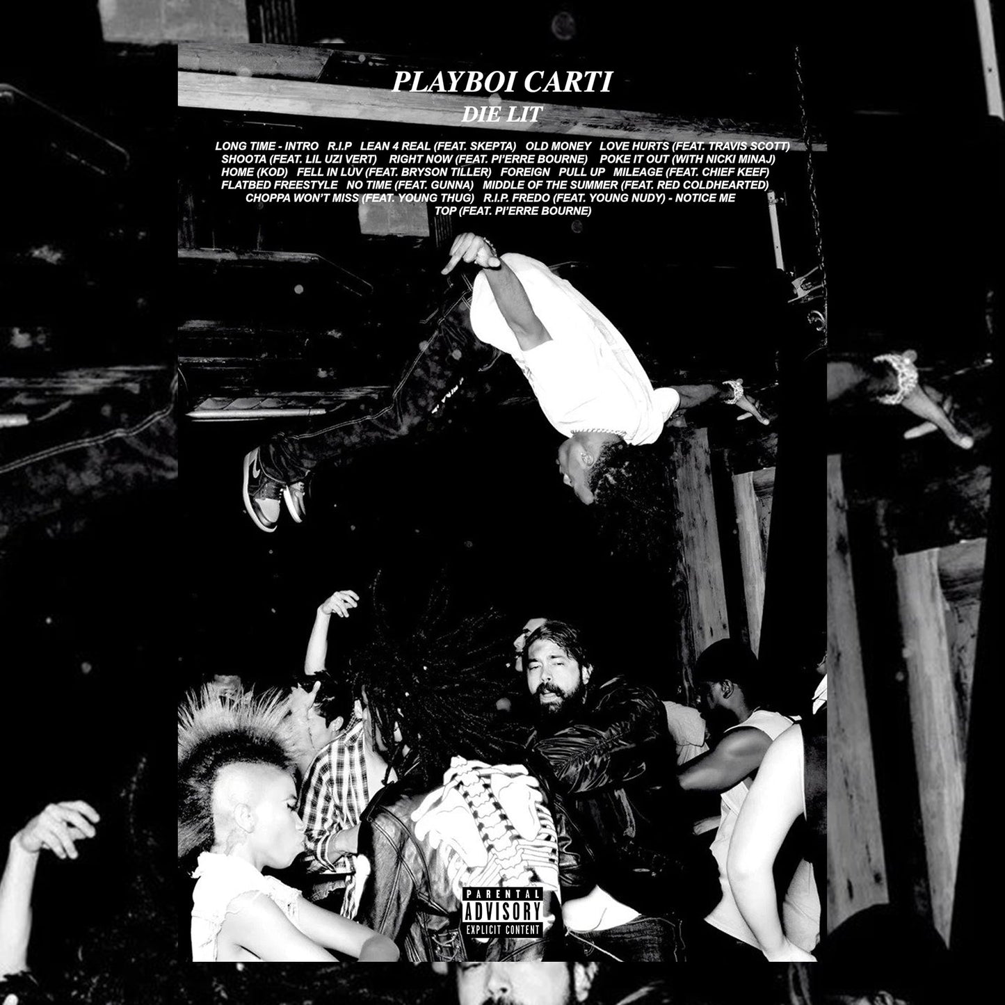 Playboi Carti DIE LIT Album Tracklist Poster - rsdesignstudio