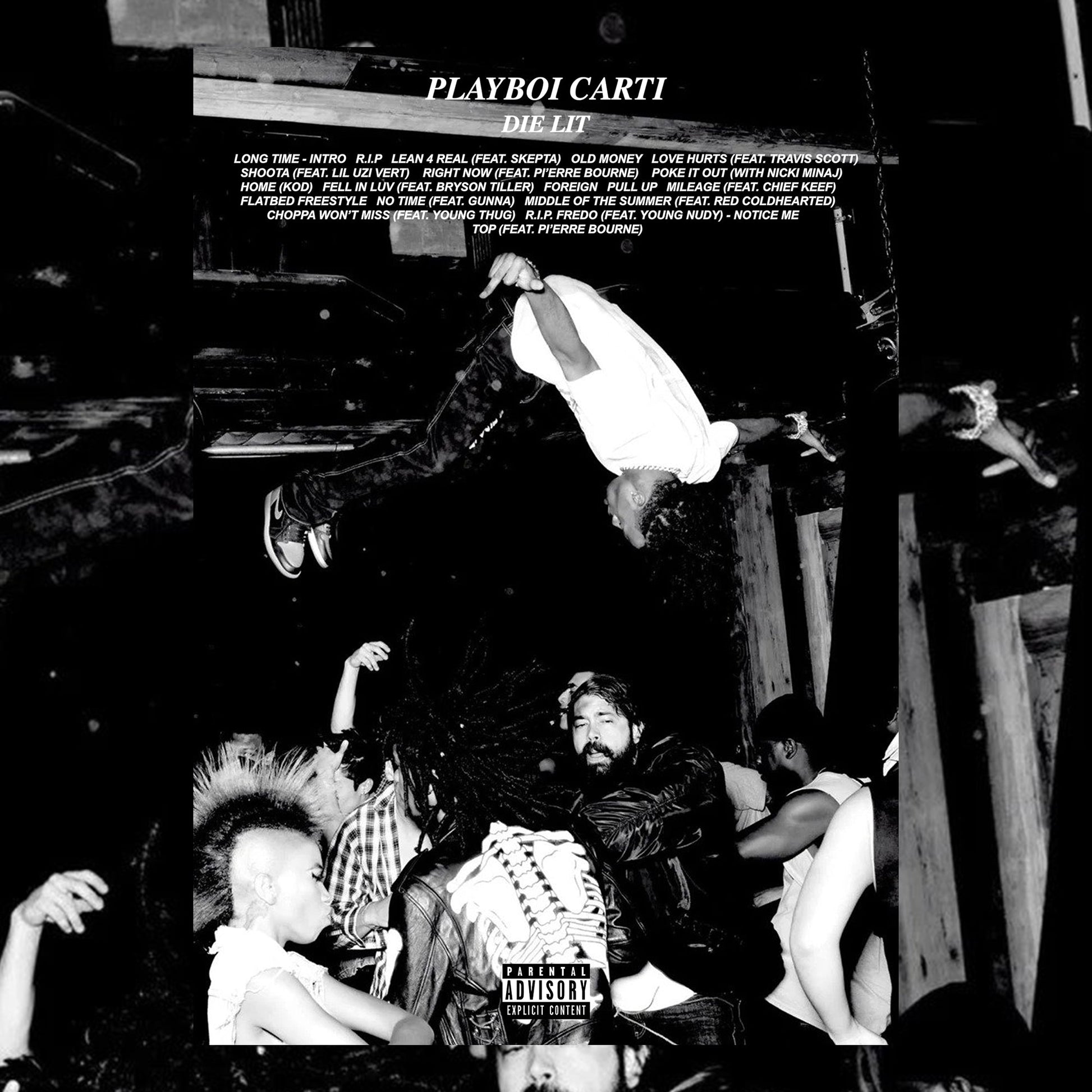 Playboi Carti DIE LIT Album Tracklist Poster - rsdesignstudio