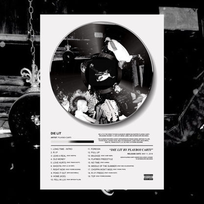 Playboi Carti DIE LIT Vinyl Poster - rsdesignstudio