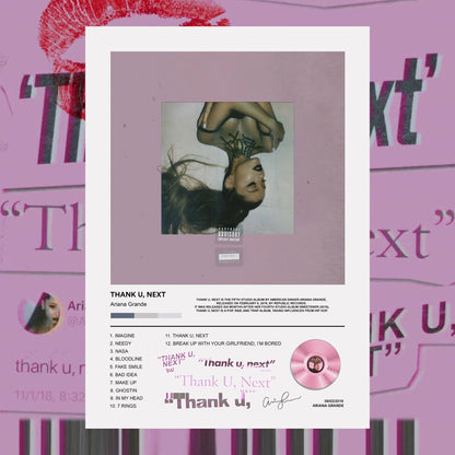 Ariana Grande Thank U, Next Album Poster - rsdesignstudio