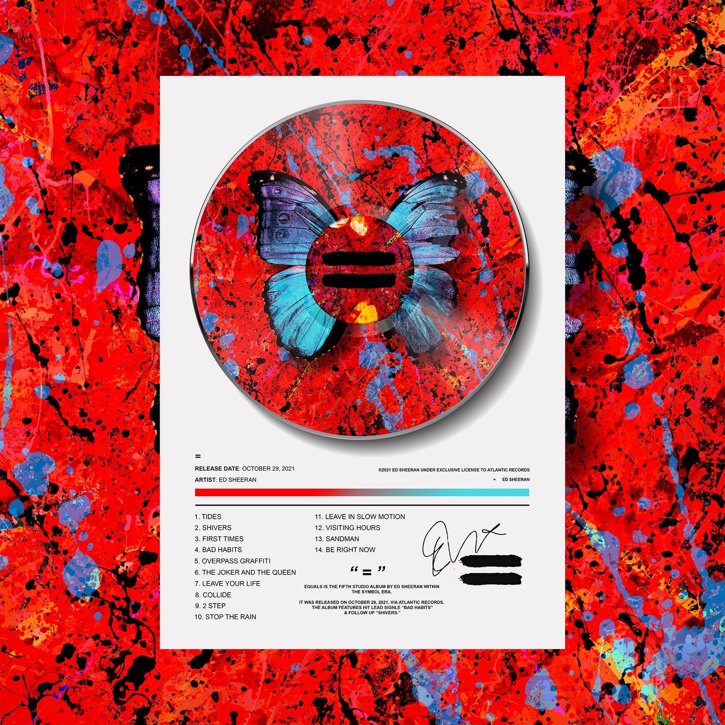 Ed Sheeran = Vinyl Poster - rsdesignstudio