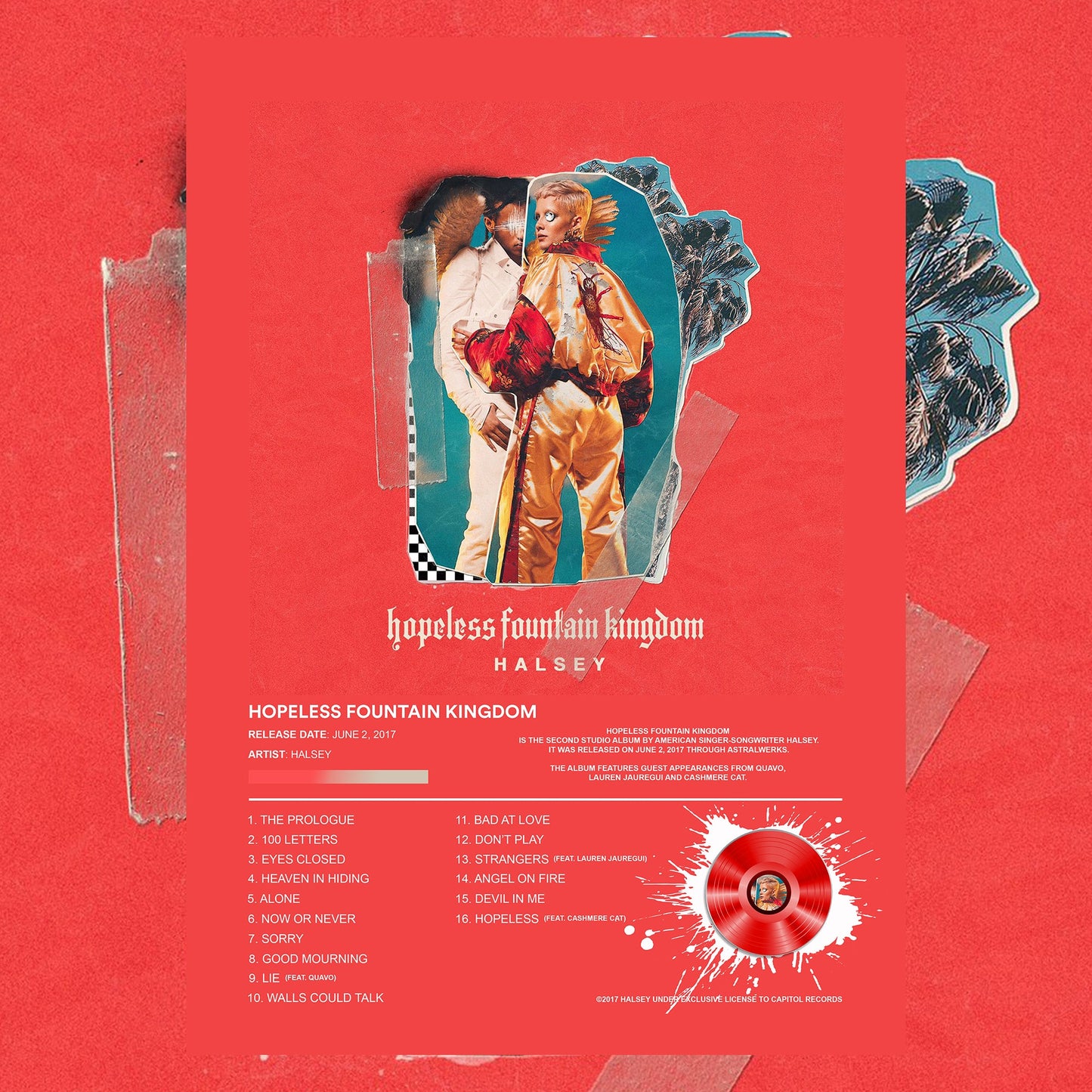 Halsey Hopeless Fountain Kingdom Album Poster - rsdesignstudio