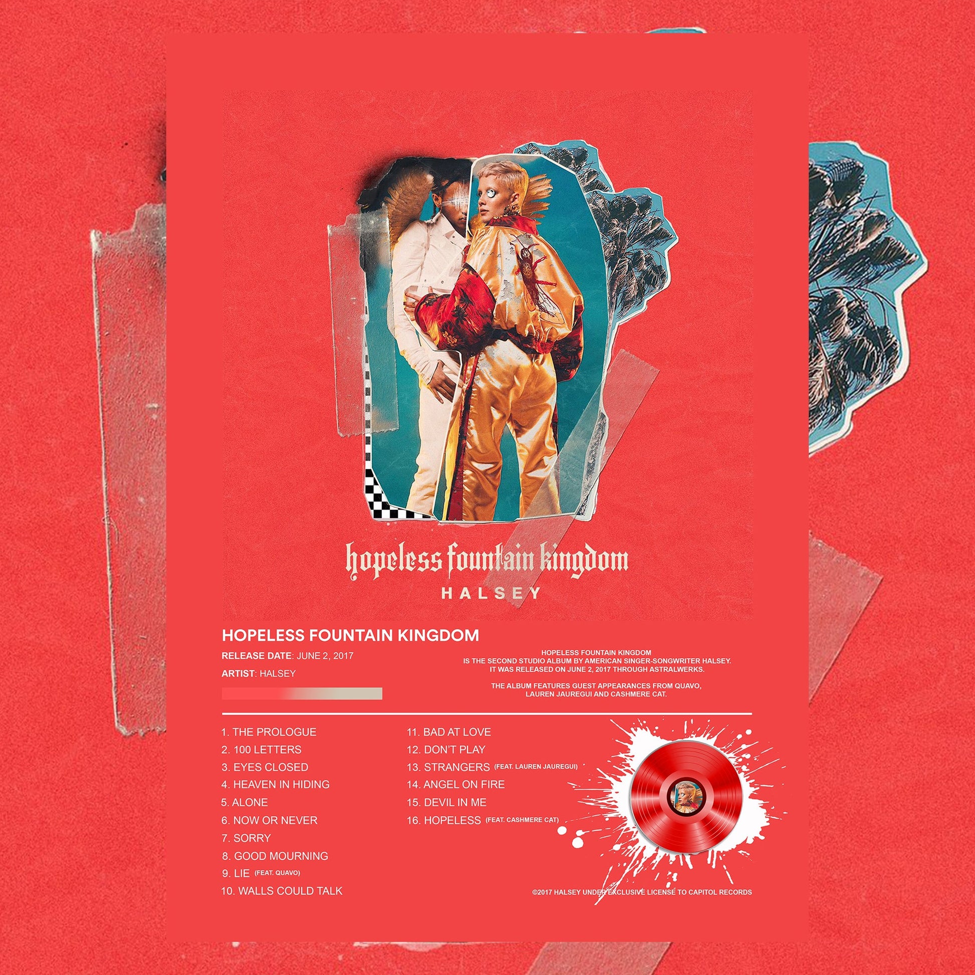 Halsey Hopeless Fountain Kingdom Album Poster - rsdesignstudio