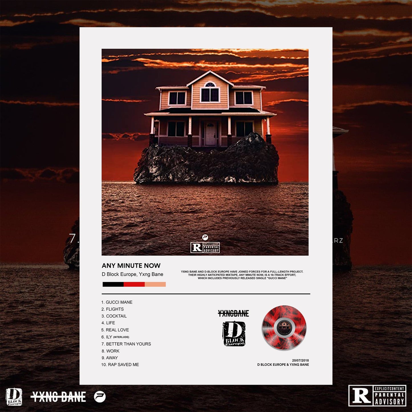 D Block Europe Any Minute Now Album Poster - rsdesignstudio