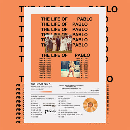 Kanye West The Life Of Pablo Album Poster - rsdesignstudio