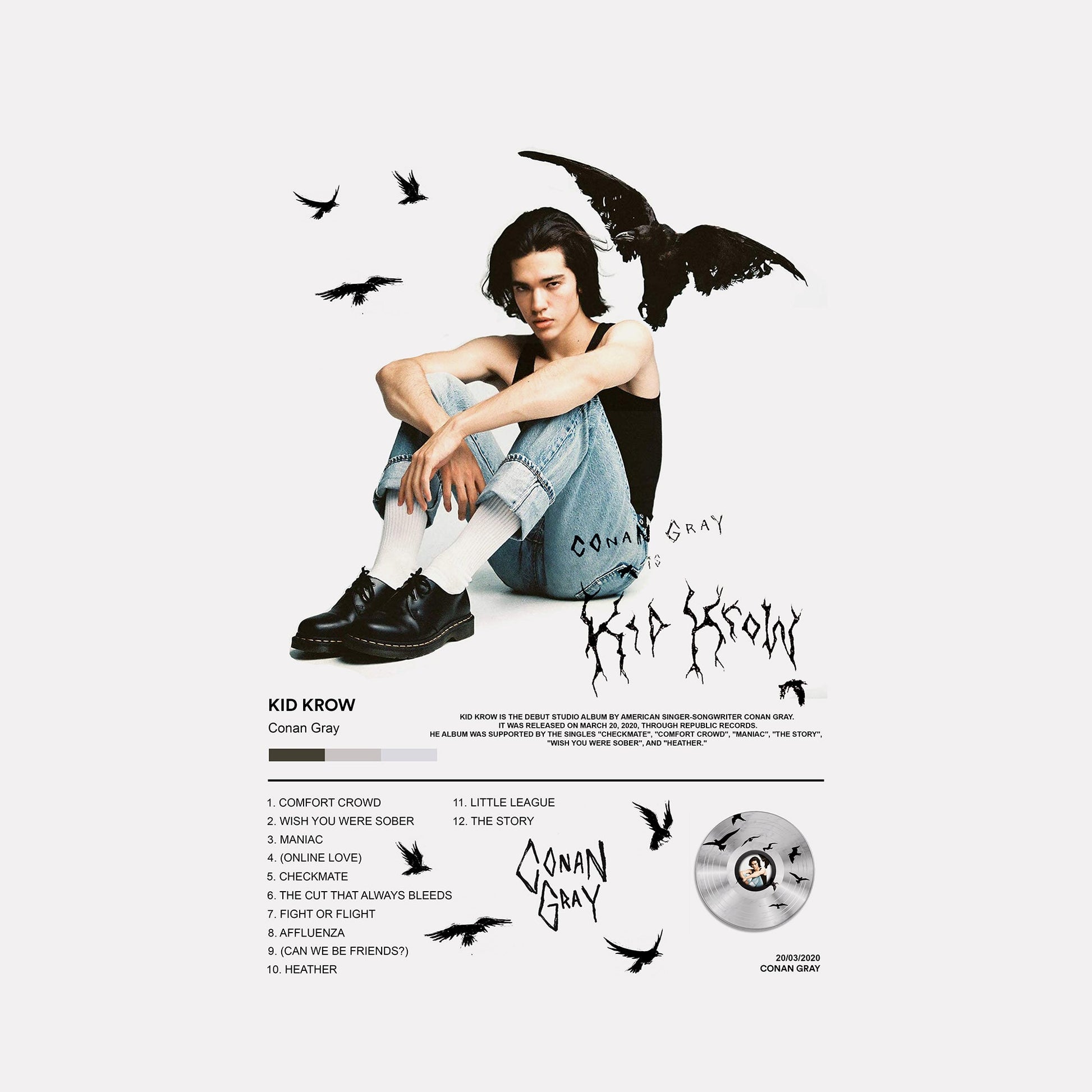 Conan Gray Kid Krow Album Poster - rsdesignstudio