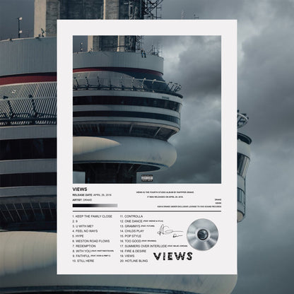 Drake VIEWS Album Poster - rsdesignstudio