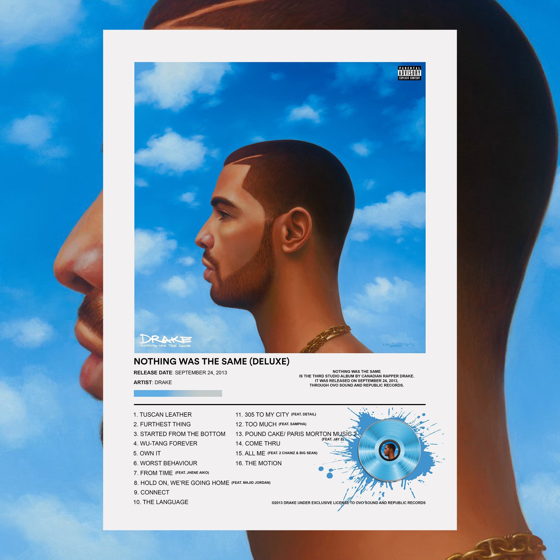 Drake Nothing Was The Same Album Poster - rsdesignstudio