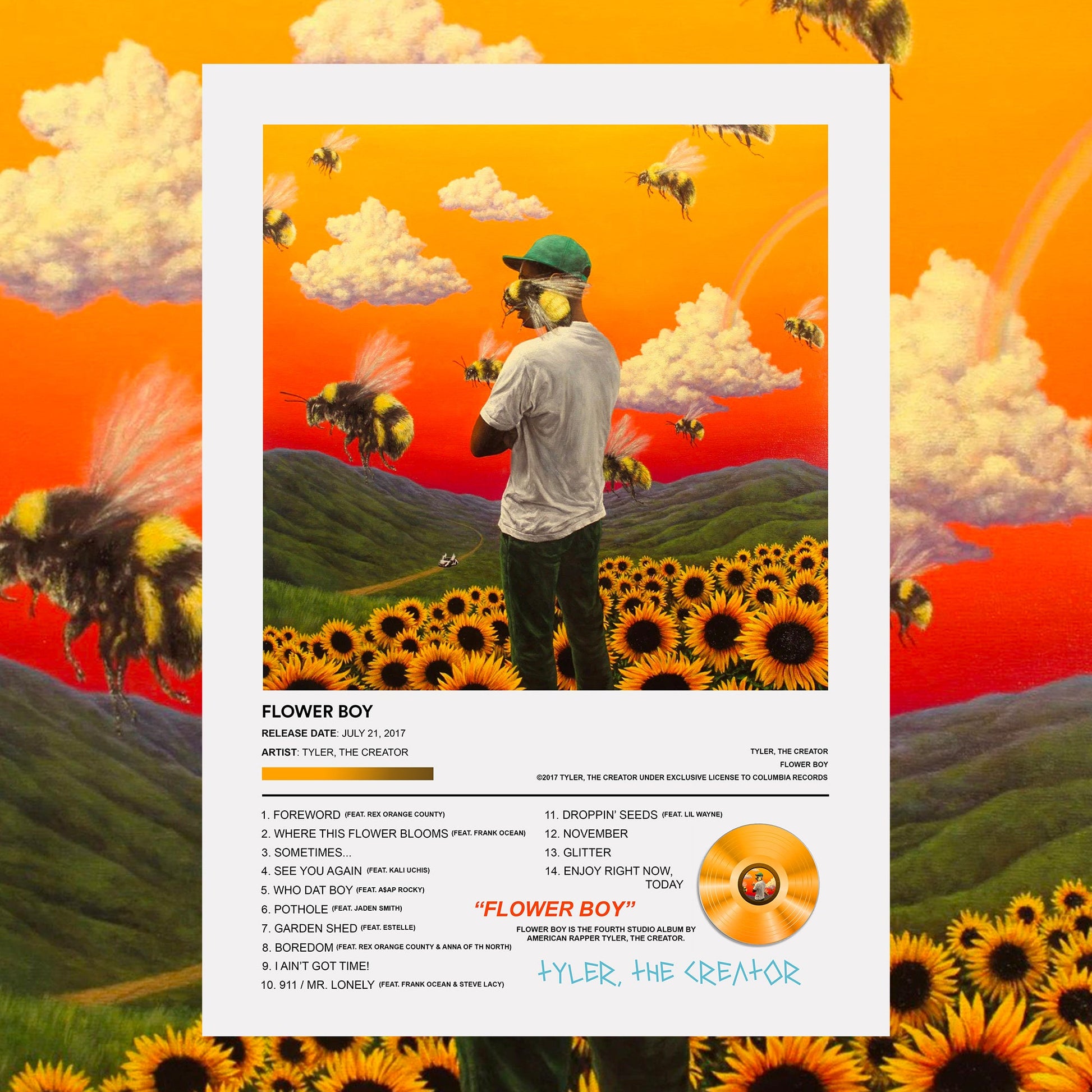Tyler, The Creator Flower Boy Album Poster - rsdesignstudio