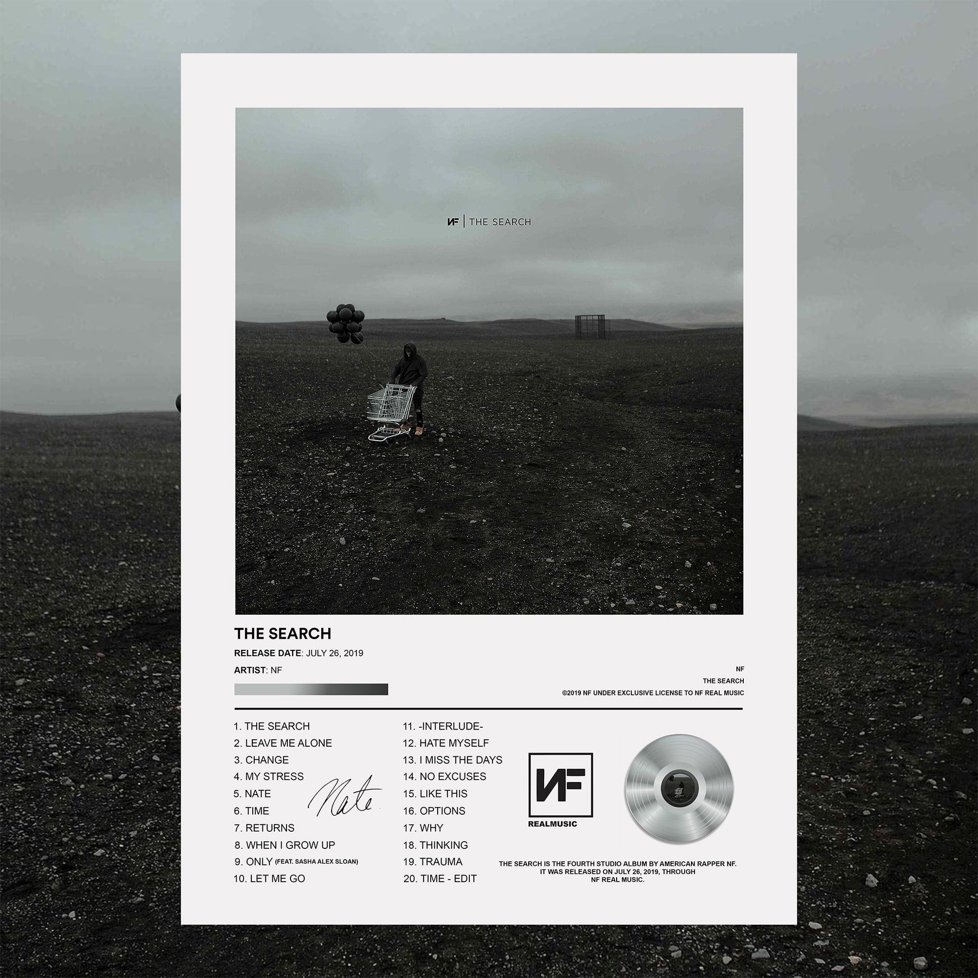 NF The Search Album Poster - rsdesignstudio