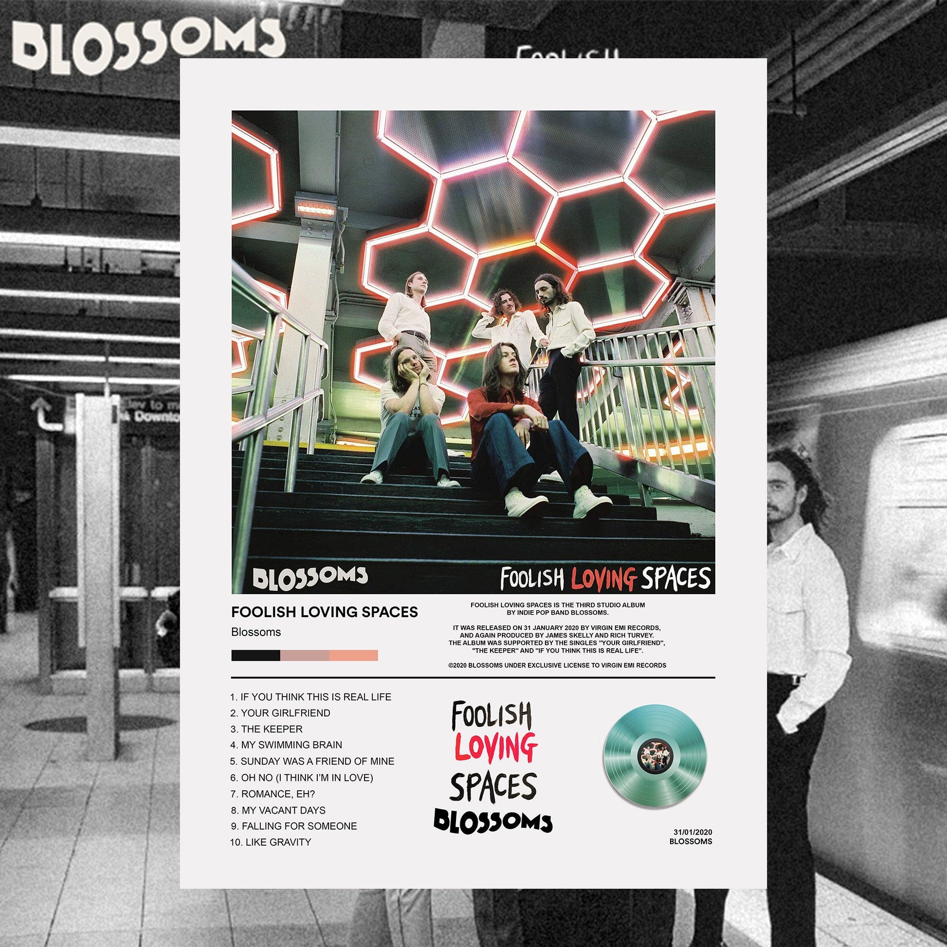 Blossoms Foolish Loving Spaces Album Poster - rsdesignstudio