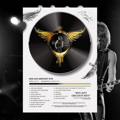 Bon Jovi Greatest Hits Vinyl Poster - rsdesignstudio