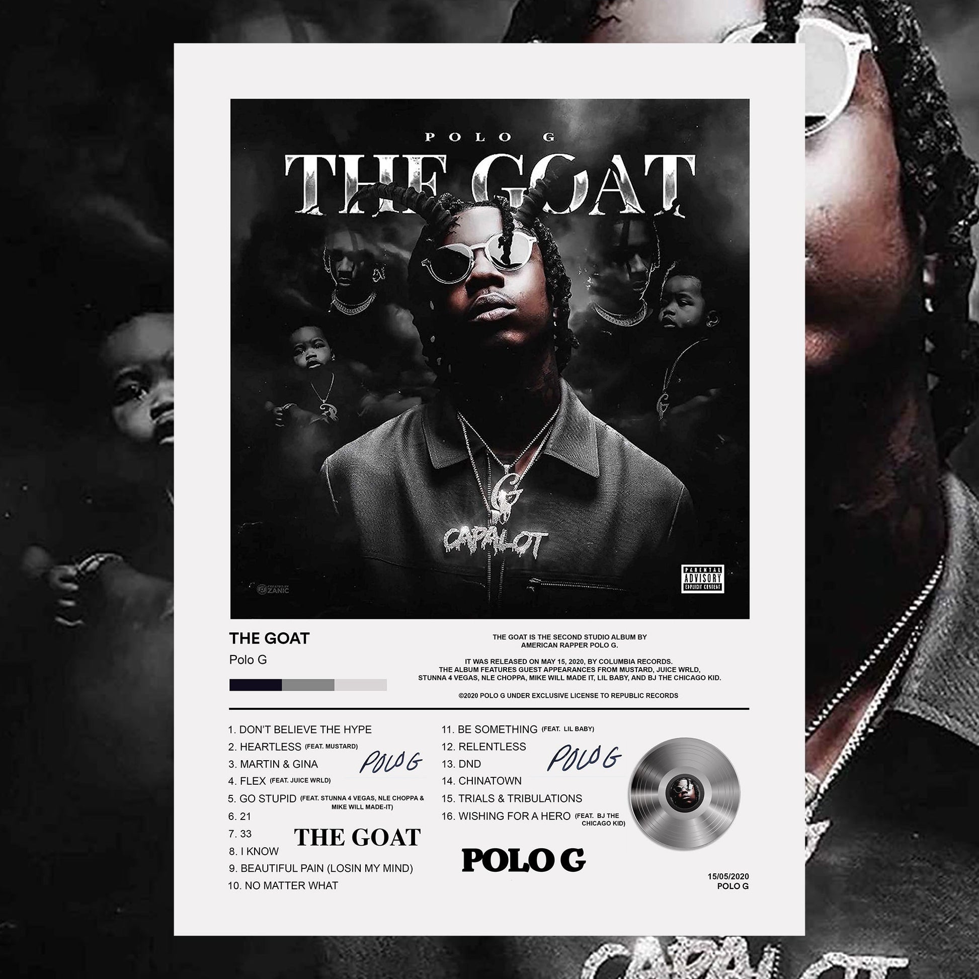 Polo G The Goat Album Poster - rsdesignstudio