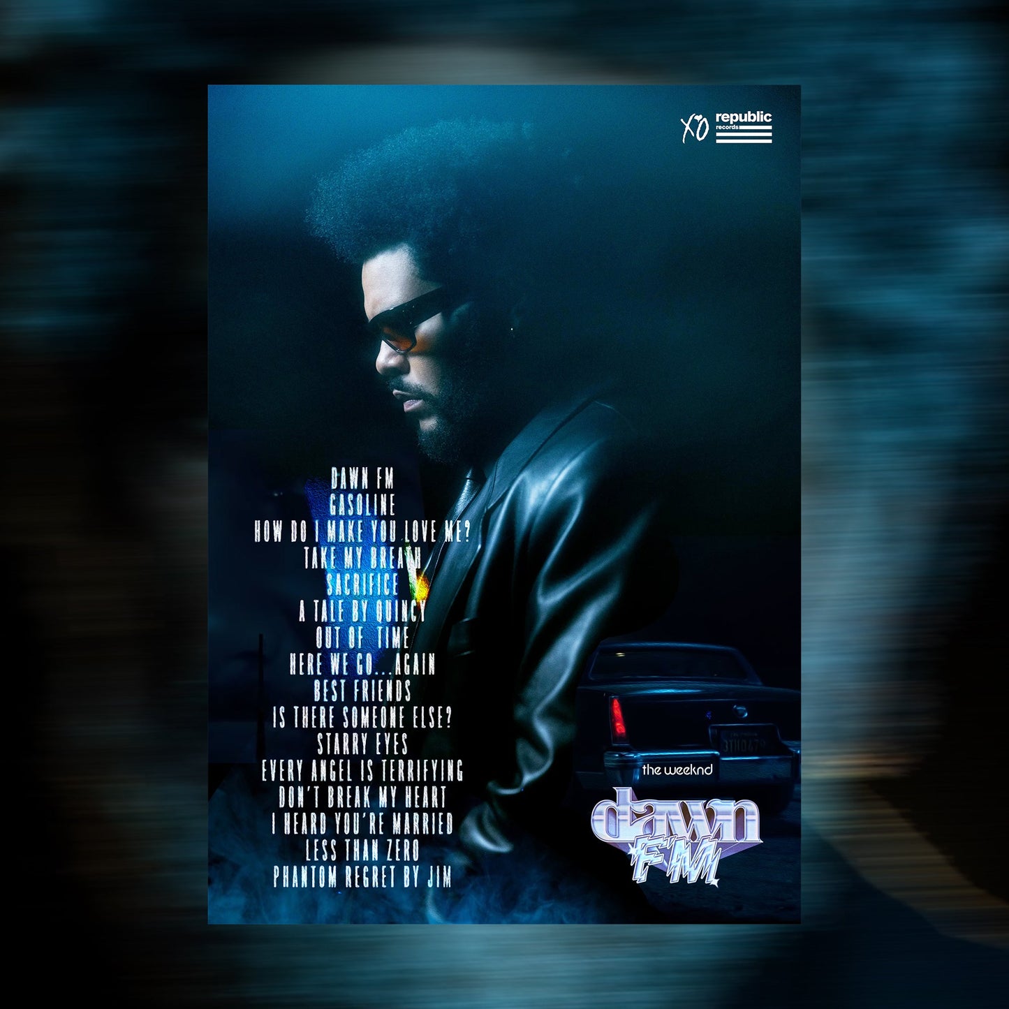 The Weeknd Dawn FM Tracklist Poster - rsdesignstudio