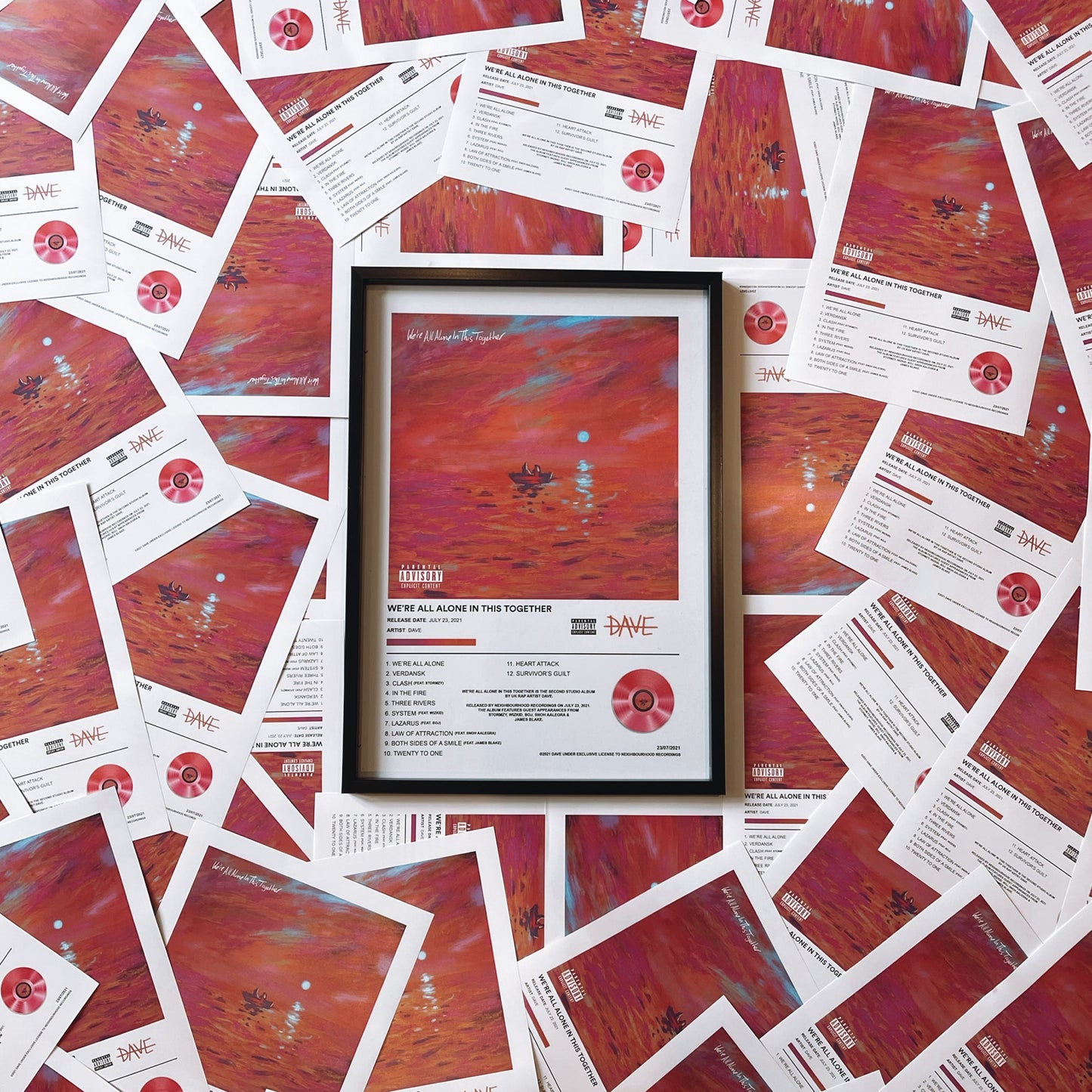 DAVE We're All Alone In This Together Album Poster - rsdesignstudio