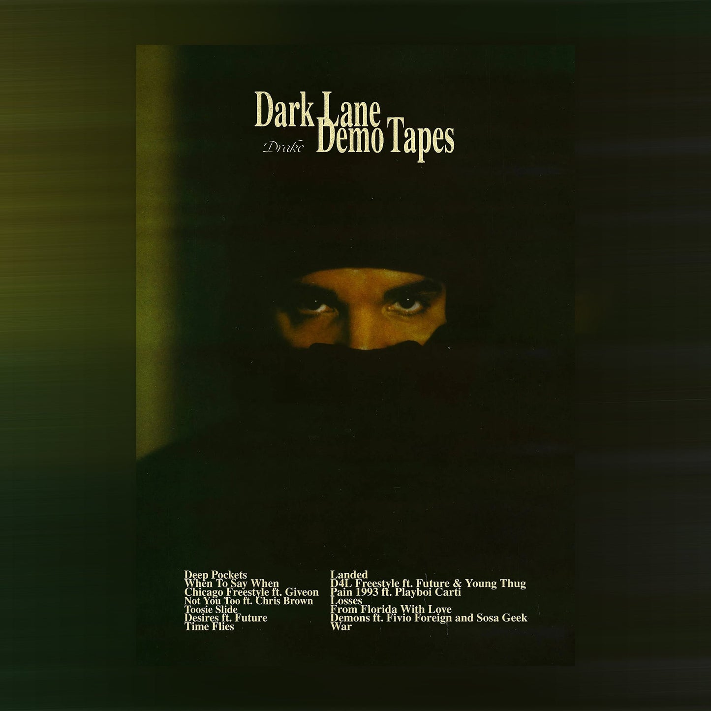Drake Dark Lane Demo Tapes Tracklist Poster - rsdesignstudio